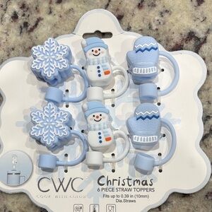 Christmas Straw Toppers - Blue and White
